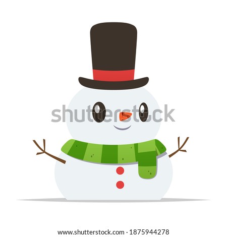 Cute snowman vector isolated illustration