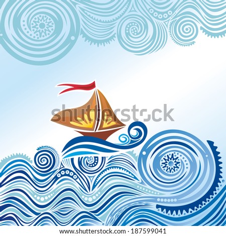 Sea ship illustration