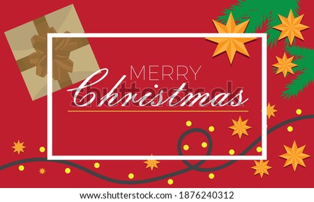 Merry christmas banner with gift boxes - Vector illustration