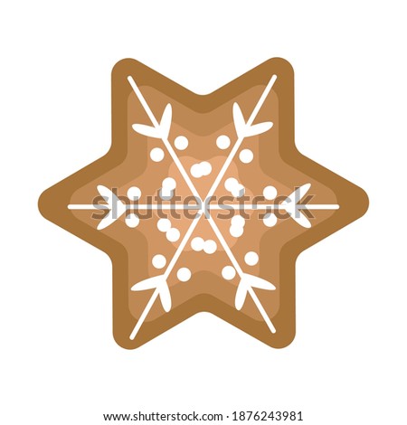Isolated christmas gingerbread icon with a star shape. Vector illustration