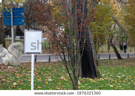 empty signboard in the park