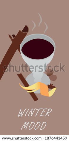 A poster with mulled wine about christmas mood