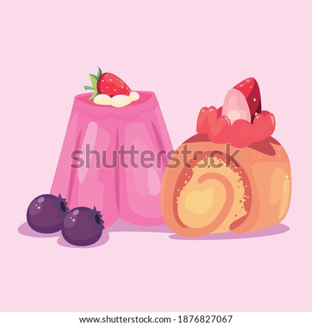 cinammon and jelly design, dessert sweet and food theme Vector illustration