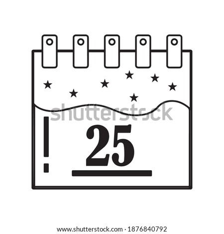 Isolated christmas calendar icon with christmas date. Vector illustration