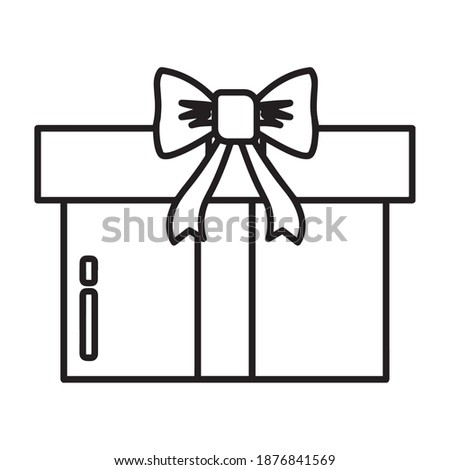 Isolated green christmas gift icon with a ribbon. Vector illustration