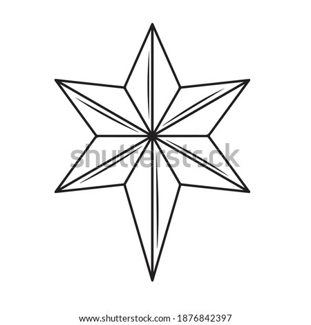 Isolated golden nativity star. Bethlehem star. Christmas season - Vector