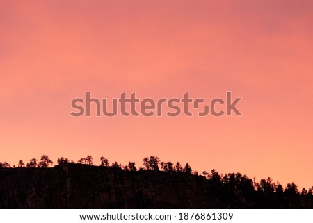 A vibrant, colorful mountain sunset in Yosemite. High quality photo