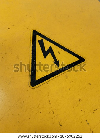 Danger Electrical Hazard Triangle Black And Yellow Sign

