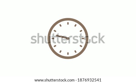 Amazing brown gray counting down 12 hours clock icon on white background, CLock isolated