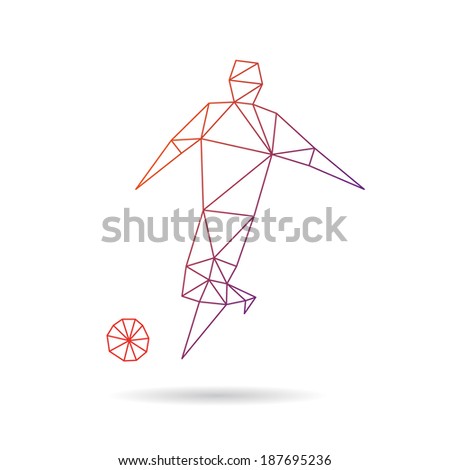 Football player abstract isolated on a white background
