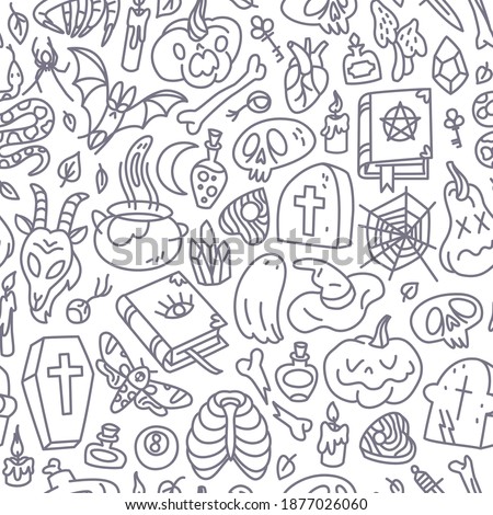 Happy Halloween seamless pattern, abstract background for wrapping and tissue paper, banners and posters