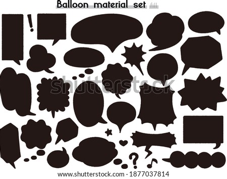hand drawn speech balloon material set