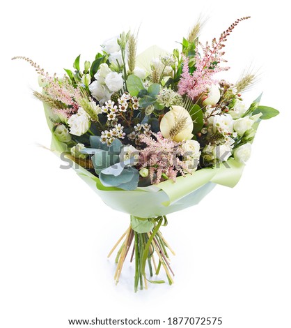 wedding bouquet  isolated on white. Fresh, lush bouquet of colorful flowers Royalty-Free Stock Photo #1877072575