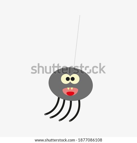 drawing of spider hanging on white background