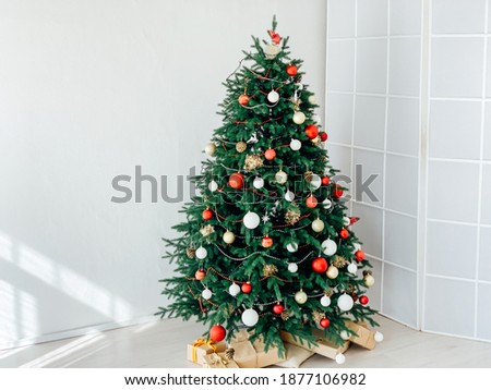 Christmas tree with gifts decor for the new year
