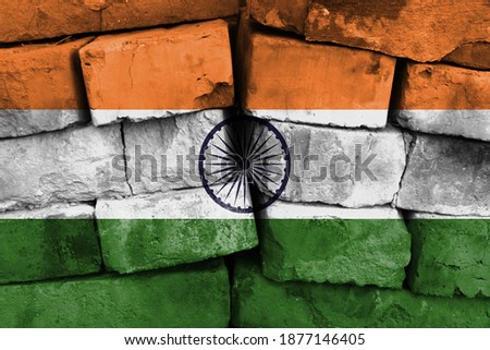 India flag painted on brick wall