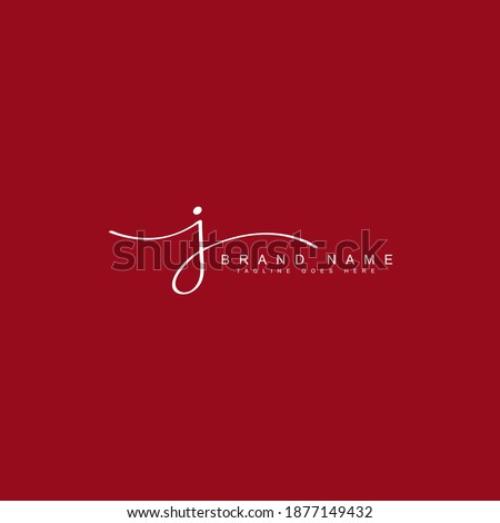 J Letter Signature Logo - Handwritten Vector Logo for Business Name Starts With Letter J Royalty-Free Stock Photo #1877149432