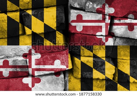 State of Maryland flag painted on brick wall