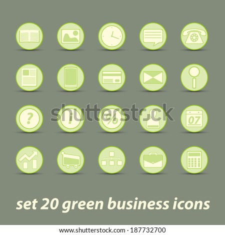 Set 20 green business icons