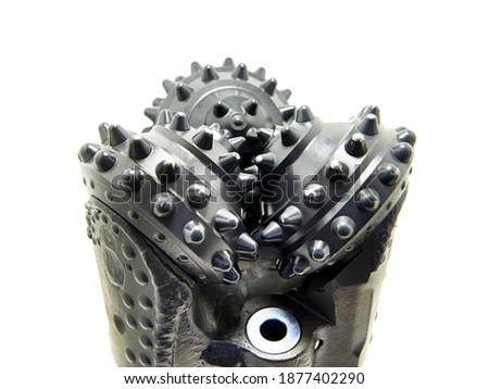 Rotary drill bit isolated white background Royalty-Free Stock Photo #1877402290