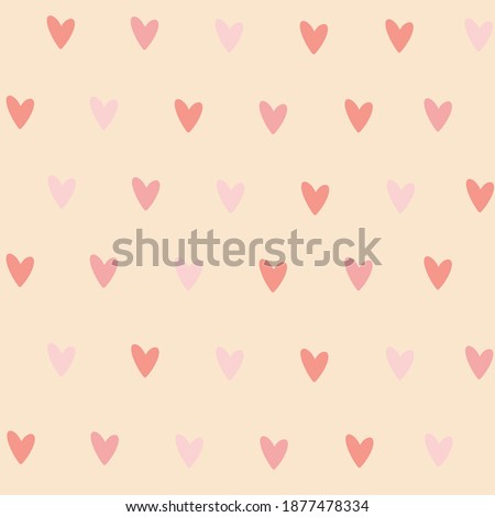 Trendy Valentine's day seamless pattern. Hand-drawn vector pattern. hearts on yellow background. Cute love pattern for web, fabric, wrapping, textile, wallpaper, apparel etc.