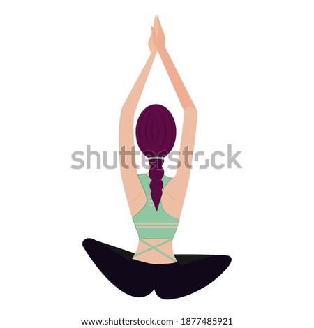 Isolated girl doing yoga exercises - Vector illustration