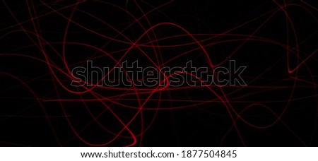 Neon red wave pattern abstract isolated on a Black background