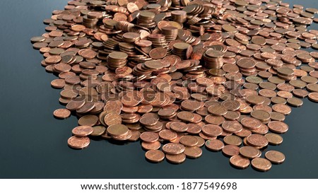 Euro cent copper coins background Royalty-Free Stock Photo #1877549698