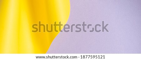 Abstract creative geometric curved shape yellow and light gray color paper background