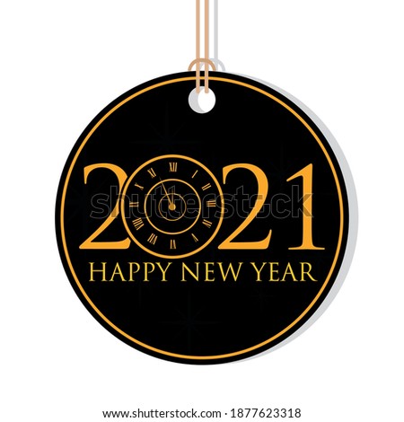 Label of happy new year 2021 - Vector illustration