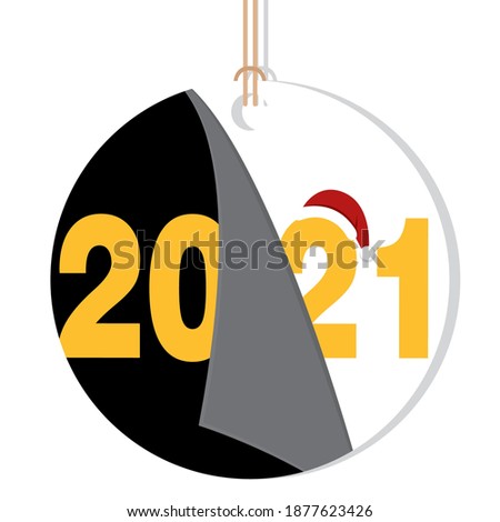 Label of happy new year 2021 - Vector illustration