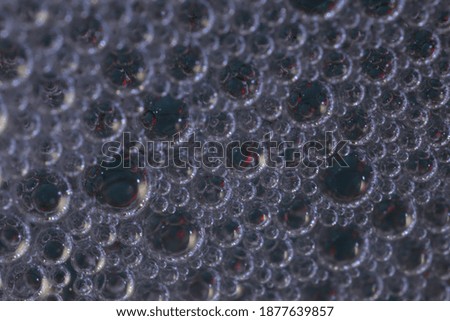 cold shower of red bubbles