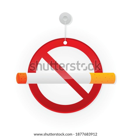 no smoking area sign vector with cigarette