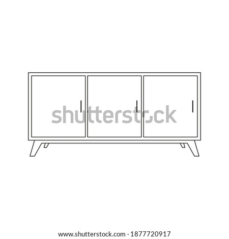 Isolated small table household draw items icon- Vector