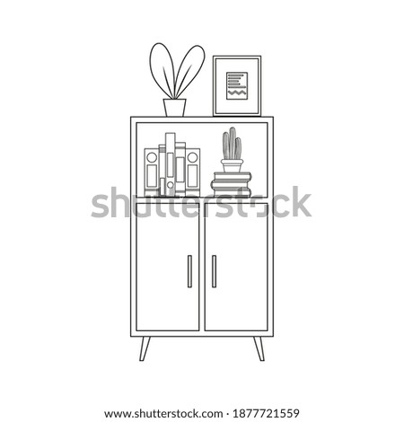 Isolated library books hosehold draw items icon- Vector