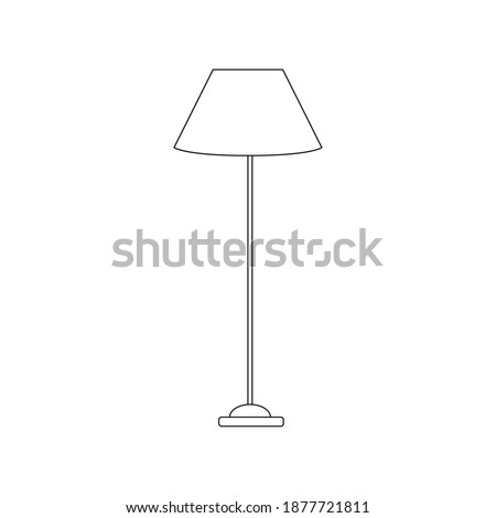 Isolated lamp room household draw items icon- Vector