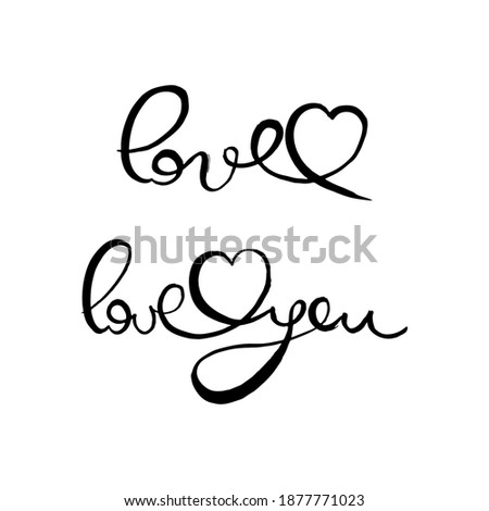 Love you. Grunge lettering isolated artwork. Typography stamp for t-shirt graphics, print, poster, banner, flyer, tags, postcard. Vector image