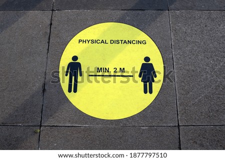 Physical distancing sign, keep your distance and stay healthy.