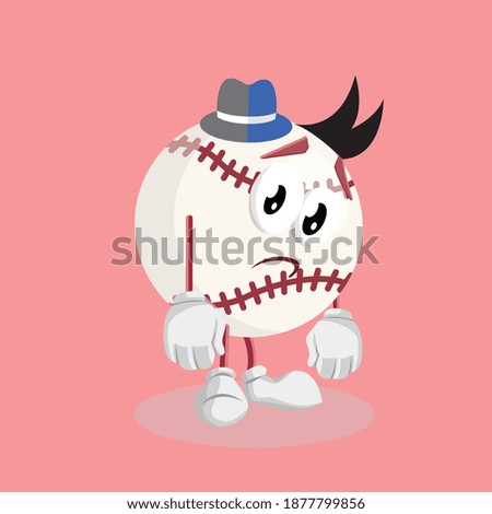 Illustration vector graphic of sad poses. Perfect for baseball logo, baseball product, etc.