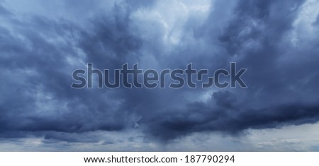 Dramatic storm cloudscape, with strange cloud shapes