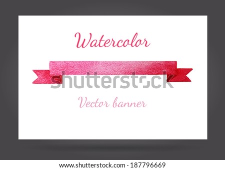 Vector watercolor banner. The template for your design.