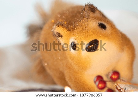 The squirrel christmas decoration greets