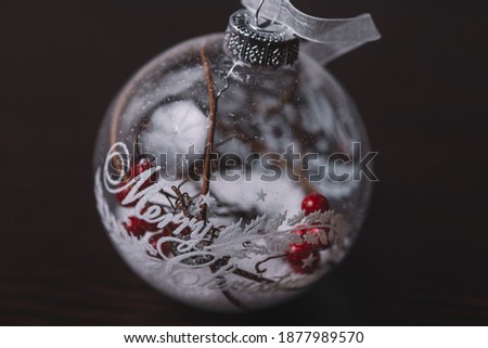 Christmas tree bauble closeup view
