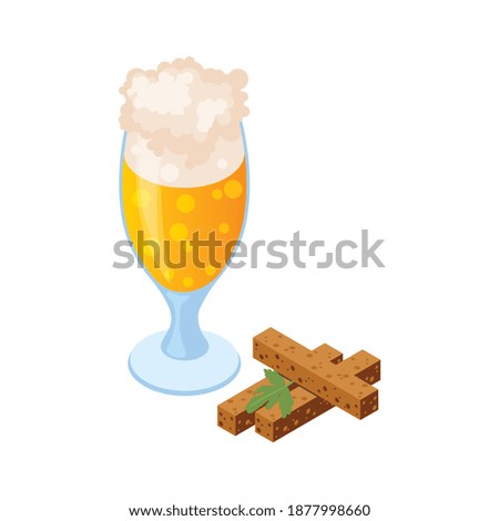 Beer pub menu with cinnamon isolated vector illustration