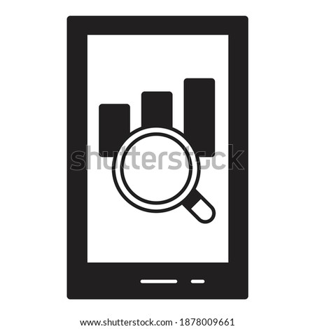 Mobile Finance Chart Rating Search Flat Icon Isolated On White Background