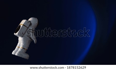 Astronaut in a space suit in outer space. Space travel concept.