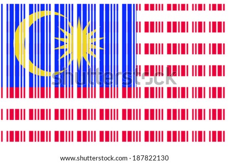 The Flag of Malaysia in a Barcode Format