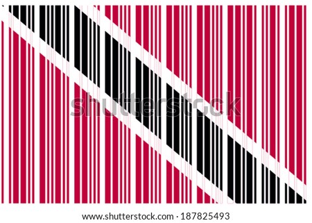 The Flag of Trinidad and Tobago in a Barcode Format