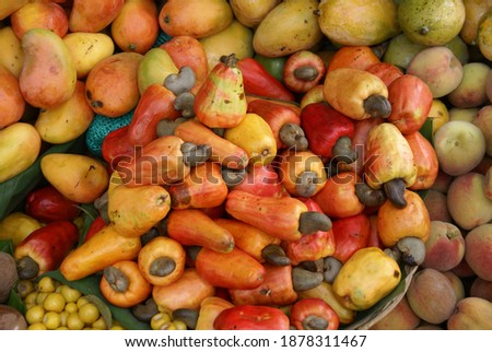 Tropical fruits at a market stall in Guatemala