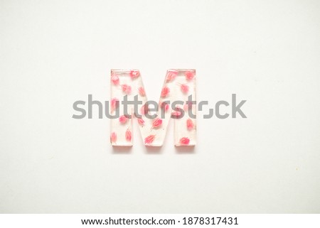 English alphabet handmade from resin